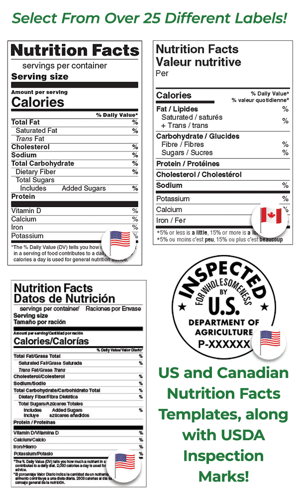 Nutrition Facts Labels - Nutrition Facts Label Maker - United States and Canada - 25 Different Labels Nutrition Facts Labels - Nutrition Facts Label Maker - United States and Canada - 25 Different Labels