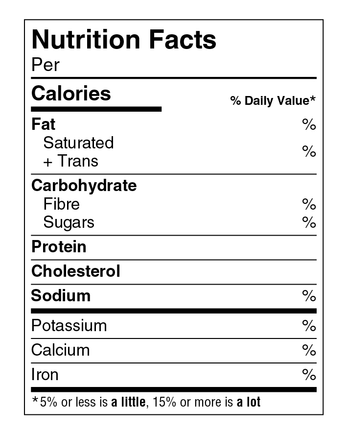 Create Download Canadian Nutrition Facts Labels