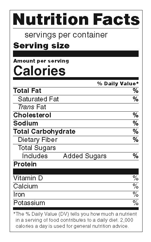 Create & Download United States Nutrition Facts Labels